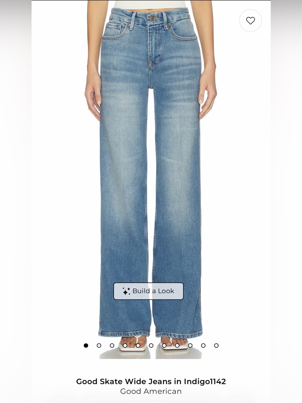 Good American Good Skate Wide Jeans in Indigo size 4/27